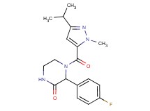 3-(4-fluorophenyl)-4-[(3-isopropyl-1-methyl-1H-pyrazol-5-yl)carbonyl]piperazin-2-one