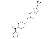 N-(5-cyclopropyl-1,3,4-thiadiazol-2-yl)-3-[4-(tetrahydrofuran-2-ylcarbonyl)piperazin-1-yl]propanamide