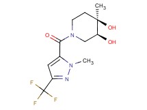 (3S*,4R*)-4-methyl-1-{[1-methyl-3-(trifluoromethyl)-1H-pyrazol-5-yl]carbonyl}piperidine-3,4-diol