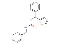 3-(2-furyl)-3-phenyl-N-(4-pyrimidinylmethyl)propanamide