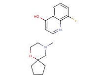 8-fluoro-2-(6-oxa-9-azaspiro[4.5]dec-9-ylmethyl)quinolin-4-ol