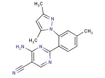 4-amino-2-[2-(3,5-dimethyl-1H-pyrazol-1-yl)-4-methylphenyl]pyrimidine-5-carbonitrile