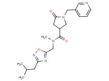 N-[(3-isobutyl-1,2,4-oxadiazol-5-yl)methyl]-N-methyl-5-oxo-1-(3-pyridinylmethyl)-3-pyrrolidinecarboxamide