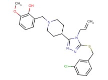 2-[(4-{4-allyl-5-[(3-chlorobenzyl)thio]-4H-1,2,4-triazol-3-yl}-1-piperidinyl)methyl]-6-methoxyphenol