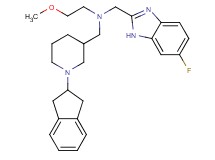 N-{[1-(2,3-dihydro-1H-inden-2-yl)-3-piperidinyl]methyl}-N-[(6-fluoro-1H-benzimidazol-2-yl)methyl]-2-methoxyethanamine