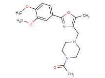 1-acetyl-4-{[2-(3,4-dimethoxyphenyl)-5-methyl-1,3-oxazol-4-yl]methyl}piperazine