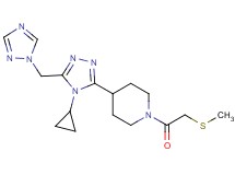 4-[4-cyclopropyl-5-(1H-1,2,4-triazol-1-ylmethyl)-4H-1,2,4-triazol-3-yl]-1-[(methylthio)acetyl]piperidine