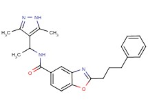 N-[1-(3,5-dimethyl-1H-pyrazol-4-yl)ethyl]-2-(3-phenylpropyl)-1,3-benzoxazole-5-carboxamide