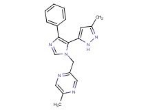 2-methyl-5-{[5-(3-methyl-1H-pyrazol-5-yl)-4-phenyl-1H-imidazol-1-yl]methyl}pyrazine
