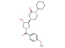 1-cyclohexyl-4-[(3S*,4S*)-4-hydroxy-1-(4-methoxybenzoyl)-3-pyrrolidinyl]-2-piperazinone