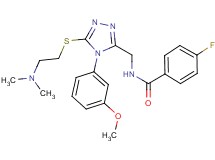 N-{[5-{[2-(dimethylamino)ethyl]thio}-4-(3-methoxyphenyl)-4H-1,2,4-triazol-3-yl]methyl}-4-fluorobenzamide