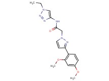 2-[3-(2,4-dimethoxyphenyl)-1H-pyrazol-1-yl]-N-(1-ethyl-1H-1,2,3-triazol-4-yl)acetamide