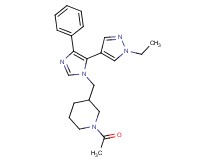 1-acetyl-3-{[5-(1-ethyl-1H-pyrazol-4-yl)-4-phenyl-1H-imidazol-1-yl]methyl}piperidine