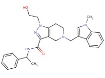 1-(2-hydroxyethyl)-5-[(1-methyl-1H-indol-3-yl)methyl]-N-(1-phenylethyl)-4,5,6,7-tetrahydro-1H-pyrazolo[4,3-c]pyridine-3-carboxamide