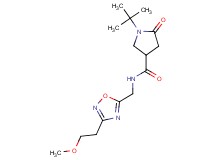 1-tert-butyl-N-{[3-(2-methoxyethyl)-1,2,4-oxadiazol-5-yl]methyl}-5-oxo-3-pyrrolidinecarboxamide