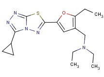 N-{[5-(3-cyclopropyl[1,2,4]triazolo[3,4-b][1,3,4]thiadiazol-6-yl)-2-ethyl-3-furyl]methyl}-N-ethylethanamine