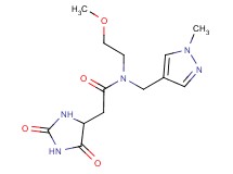 2-(2,5-dioxoimidazolidin-4-yl)-N-(2-methoxyethyl)-N-[(1-methyl-1H-pyrazol-4-yl)methyl]acetamide