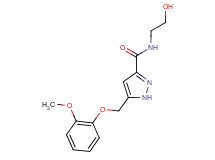 N-(2-hydroxyethyl)-5-[(2-methoxyphenoxy)methyl]-1H-pyrazole-3-carboxamide