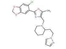 1-{[2-(6-chloro-1,3-benzodioxol-5-yl)-5-methyl-1,3-oxazol-4-yl]methyl}-2-[2-(1H-pyrazol-1-yl)ethyl]piperidine
