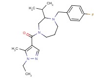 4-[(1-ethyl-5-methyl-1H-pyrazol-4-yl)carbonyl]-1-(4-fluorobenzyl)-2-isopropyl-1,4-diazepane