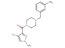 1-[(4-chloro-1-methyl-1H-pyrazol-3-yl)carbonyl]-4-(3-methylbenzyl)piperazine