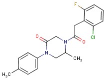 4-[(2-chloro-6-fluorophenyl)acetyl]-5-methyl-1-(4-methylphenyl)-2-piperazinone