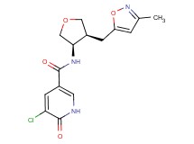 5-chloro-N-{(3R*,4S*)-4-[(3-methylisoxazol-5-yl)methyl]tetrahydrofuran-3-yl}-6-oxo-1,6-dihydropyridine-3-carboxamide