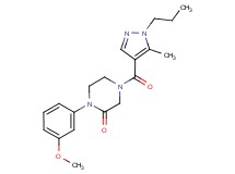 1-(3-methoxyphenyl)-4-[(5-methyl-1-propyl-1H-pyrazol-4-yl)carbonyl]-2-piperazinone