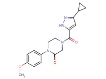 4-[(3-cyclopropyl-1H-pyrazol-5-yl)carbonyl]-1-(4-methoxyphenyl)-2-piperazinone