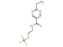 2-ethyl-N-{2-[(trifluoromethyl)thio]ethyl}pyrimidine-5-carboxamide