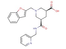 (3S*,5R*)-1-(1-benzofuran-2-ylmethyl)-5-{[(2-pyridinylmethyl)amino]carbonyl}-3-piperidinecarboxylic acid