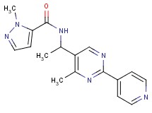 1-methyl-N-{1-[4-methyl-2-(4-pyridinyl)-5-pyrimidinyl]ethyl}-1H-pyrazole-5-carboxamide