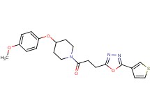 4-(4-methoxyphenoxy)-1-{3-[5-(3-thienyl)-1,3,4-oxadiazol-2-yl]propanoyl}piperidine