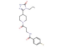 N-{3-[4-(4-ethyl-5-oxo-4,5-dihydro-1H-1,2,4-triazol-3-yl)piperidin-1-yl]-3-oxopropyl}-4-fluorobenzamide