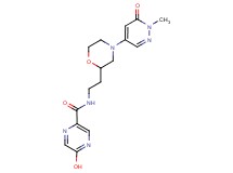 5-hydroxy-N-{2-[4-(1-methyl-6-oxo-1,6-dihydro-4-pyridazinyl)-2-morpholinyl]ethyl}-2-pyrazinecarboxamide