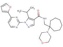 1-[4-(2-furyl)-2-pyrimidinyl]-5-isopropyl-N-{[1-(4-morpholinyl)cycloheptyl]methyl}-1H-pyrazole-4-carboxamide