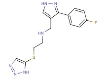 N-{[3-(4-fluorophenyl)-1H-pyrazol-4-yl]methyl}-2-(1H-1,2,3-triazol-5-ylthio)ethanamine