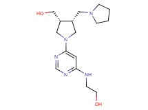 2-({6-[(3R*,4R*)-3-(hydroxymethyl)-4-(1-pyrrolidinylmethyl)-1-pyrrolidinyl]-4-pyrimidinyl}amino)ethanol