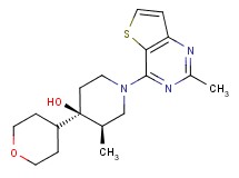 (3R*,4R*)-3-methyl-1-(2-methylthieno[3,2-d]pyrimidin-4-yl)-4-(tetrahydro-2H-pyran-4-yl)piperidin-4-ol