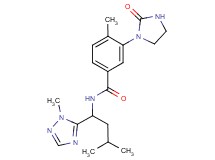4-methyl-N-[3-methyl-1-(1-methyl-1H-1,2,4-triazol-5-yl)butyl]-3-(2-oxo-1-imidazolidinyl)benzamide