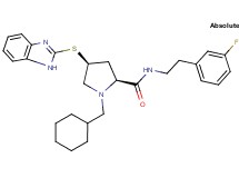 (4S)-4-(1H-benzimidazol-2-ylthio)-1-(cyclohexylmethyl)-N-[2-(3-fluorophenyl)ethyl]-L-prolinamide