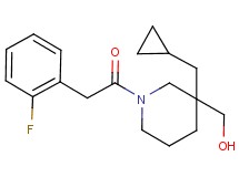{3-(cyclopropylmethyl)-1-[(2-fluorophenyl)acetyl]-3-piperidinyl}methanol