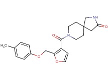 8-{2-[(4-methylphenoxy)methyl]-3-furoyl}-2,8-diazaspiro[4.5]decan-3-one