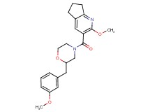 2-methoxy-3-{[2-(3-methoxybenzyl)-4-morpholinyl]carbonyl}-6,7-dihydro-5H-cyclopenta[b]pyridine