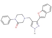 4-{[3-(1-benzofuran-2-yl)-1H-pyrazol-4-yl]methyl}-1-phenyl-2-piperazinone