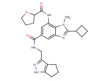 2-cyclobutyl-1-methyl-N-(1,4,5,6-tetrahydrocyclopenta[c]pyrazol-3-ylmethyl)-7-[(tetrahydro-2-furanylcarbonyl)amino]-1H-benzimidazole-5-carboxamide