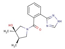 (3R*,4R*)-3,4-dimethyl-1-[2-(1H-1,2,4-triazol-3-yl)benzoyl]pyrrolidin-3-ol