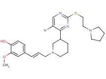 2-methoxy-4-{(1E)-3-[3-(2-{[2-(1-pyrrolidinyl)ethyl]thio}-4-pyrimidinyl)-1-piperidinyl]-1-propen-1-yl}phenol