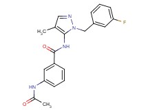 3-(acetylamino)-N-[1-(3-fluorobenzyl)-4-methyl-1H-pyrazol-5-yl]benzamide