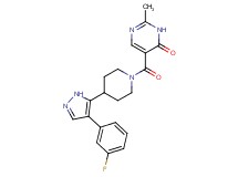 5-({4-[4-(3-fluorophenyl)-1H-pyrazol-5-yl]piperidin-1-yl}carbonyl)-2-methylpyrimidin-4(3H)-one
